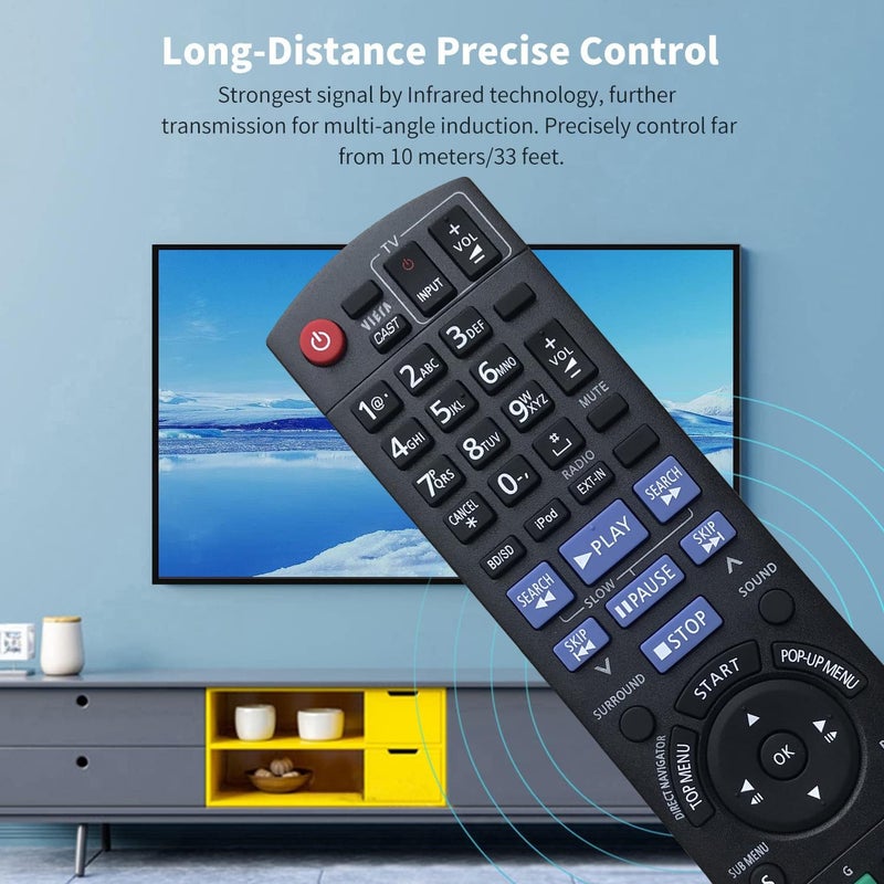 BOMAZ Replacement Remote Control for Panasonic N2QAKB000072 SA-BT200 SC-BT203 SC-BT300 SC-BT303 Blu-Ray Home Theater Systems - Image 3
